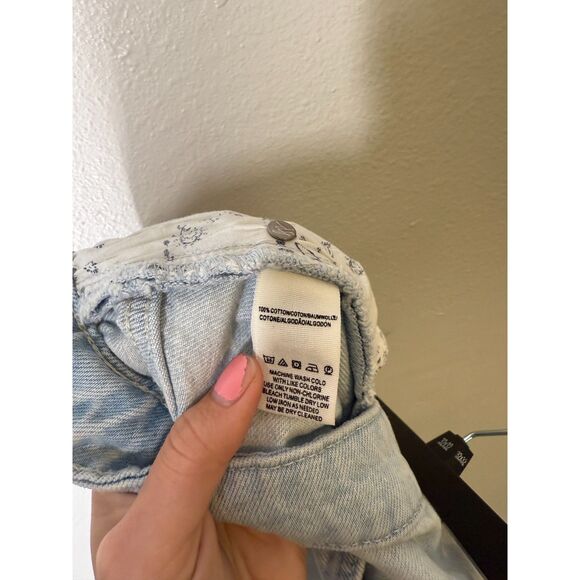 We The Free Denim Mini Skirt Womens Sz 31 Button Fly Western Cowgirl Rodeo - Picture 5 of 8